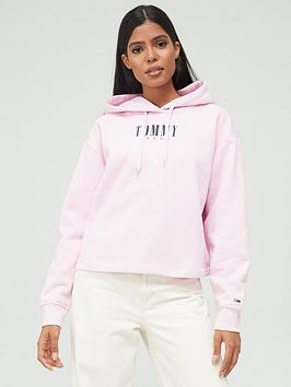 Tommy Jeans Relaxed Fit Essential Logo 2 Hoodie - Pink, Pink, Size Xl, Women