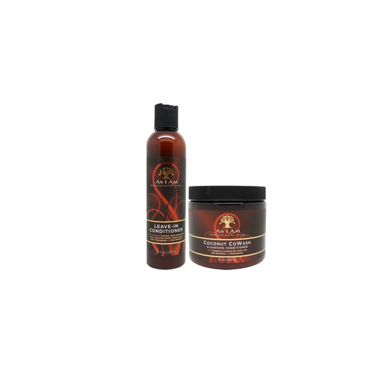 As I Am Leave-in Conditioner 8oz, Coconut Cowash Cleansing Conditioner 16oz SET