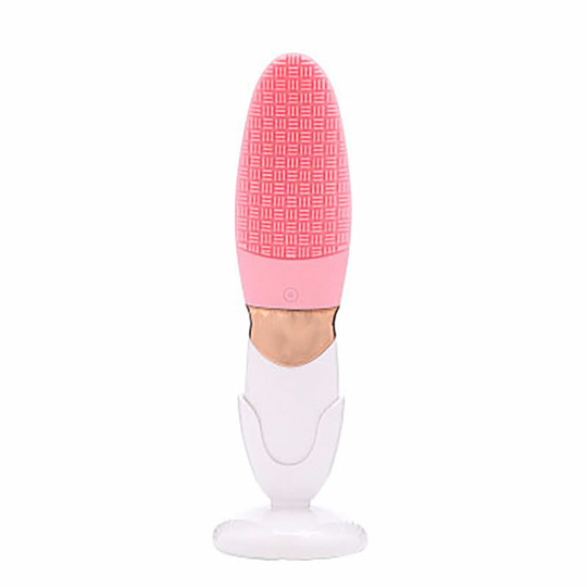 Electric Silicone Facial Cleansing Brush Face Pore Cleaner Ultrasonic Vibration Waterproof Face Washing Tool Face Srubber Beauty Machine PINK COLOUR