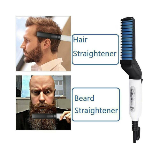 Electric Beard Straightener Brush Men Styling Straightening Heated Comb