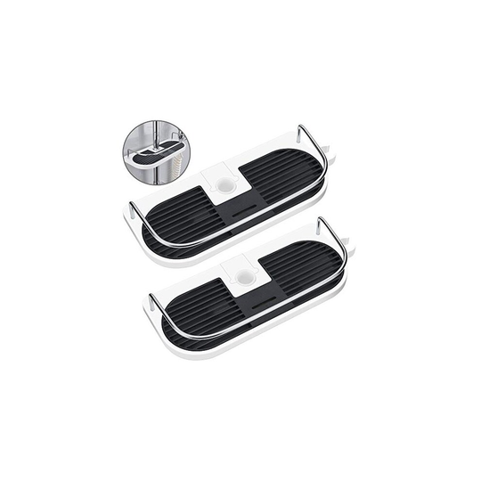 H Hawsam 2Packs No Drilling Shower Shelf Caddy for Shower Rail - Bathroom Rack Organizer Holder for Shampoo, Fit 19mm - 25mm Rail