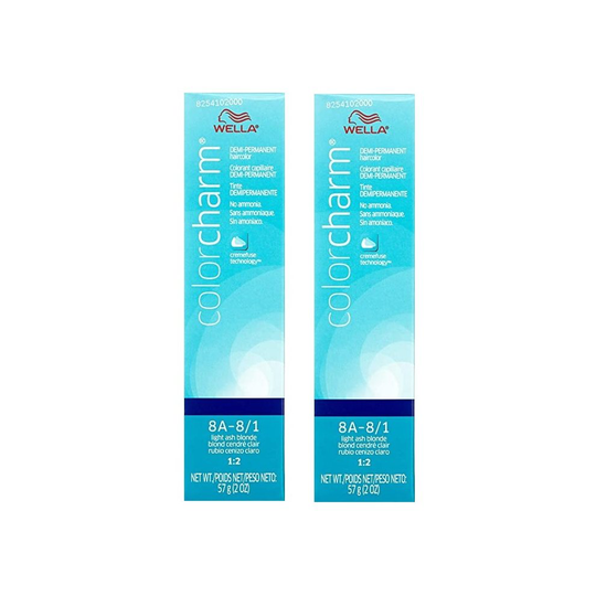 (8A - pack of 2) Wella Color Charm 8A Light Ash Blonde Demi - Permanent Haircolor