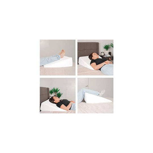 Triangle Bed Wedge Pillow - Reduce Back Shoulder Neck Leg Sciatica Pain, Snoring, Acid Reflux & Respiratory Problems - Ideal Sleeping, Readi