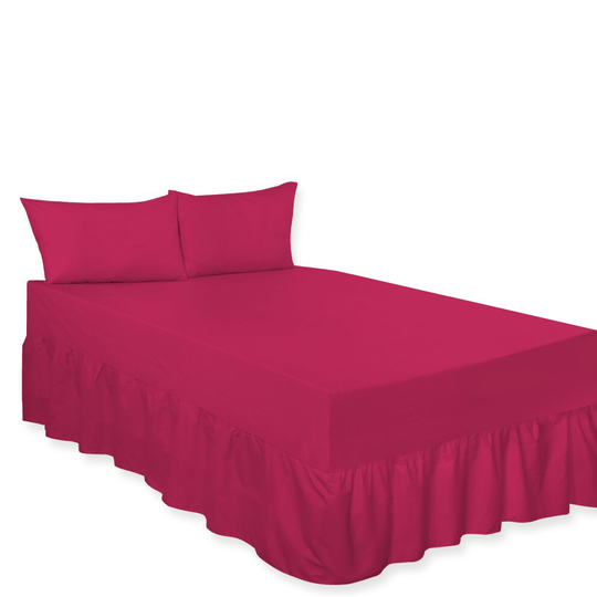 (Fitted Valance Sheet Fuchsia King)) Premium Percale Polycotton Plain Fitted Valance Sheets. Colourful Bedding Ideal for Bed Room Home Décor Sheets.