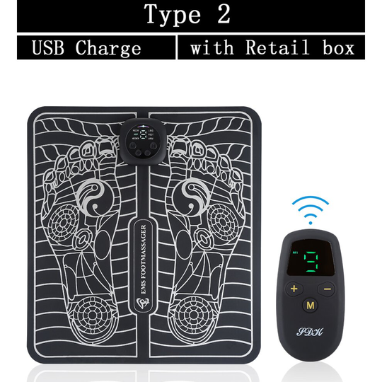 (Type 2) EMS Foot Massager Electric Physiotherapy Mat Pad