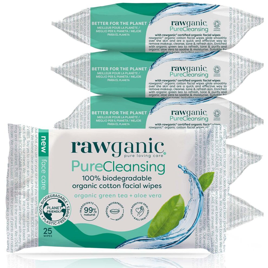 (Set of 6) RAWGANIC Pure Refreshing Facial Wipes