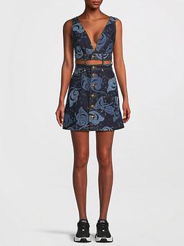 Versace Jeans Couture Cut Out Detail Denim A Line Dress - Indigo