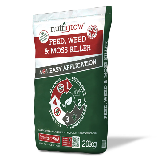 Nutrigrow Weed, Feed & Moss Killer 4in1 Lawn Fertiliser - 20kg