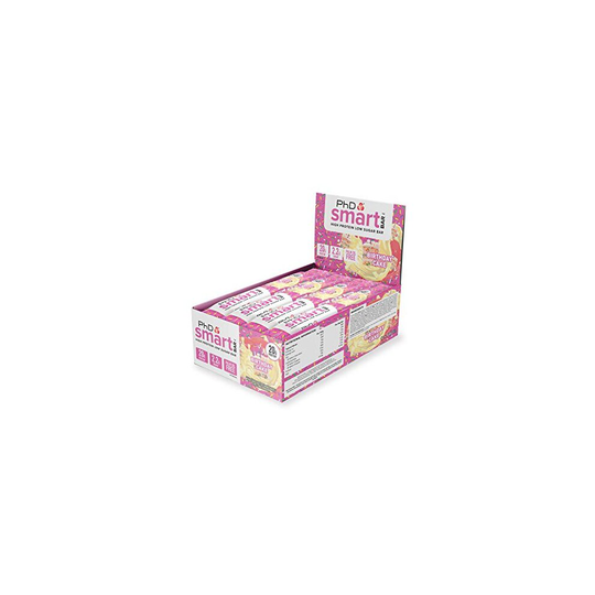 PhD Smart Bar-High Protein Low Sugar Bar, Birthday Cake, 64 g, Pack of 12