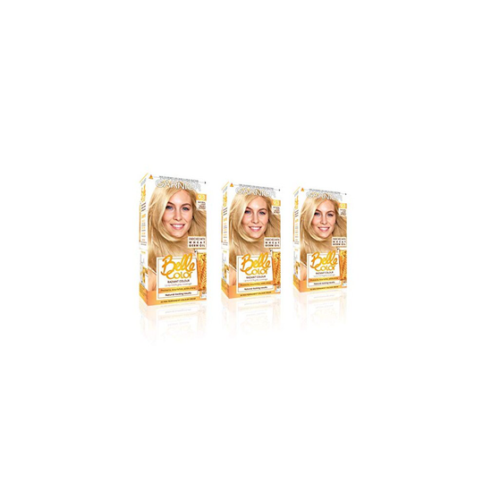 Garnier Belle Color Blonde Hair Dye Permanent, Natural looking Hair Colour, up to 100% grey coverage - 9.3 Natural Light Honey Blonde Pack of 3