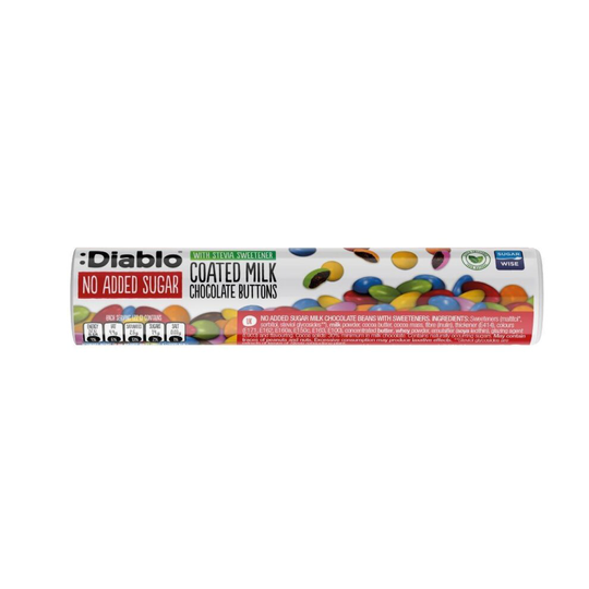 Diablo Coated Milk Chocolate Buttons Tube 22g