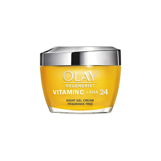 Olay Vitamin C + AHA24 Night Gel Face Cream With Vitamin C, AHA & Niacinamide For Bright And Even Skin Tone, 50ml