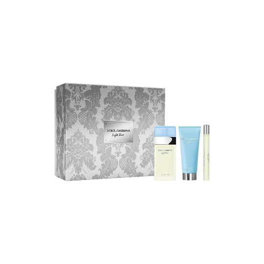 Dolce and Gabbana Light Blue For Women 2018 - Gift Set With 100ml EDT Spray, 100ml Body Cream and 10ml Travel Spray