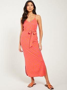 Everyday Strappy Belted Beach Midi Dress - Multi, Multi, Size 14, Women