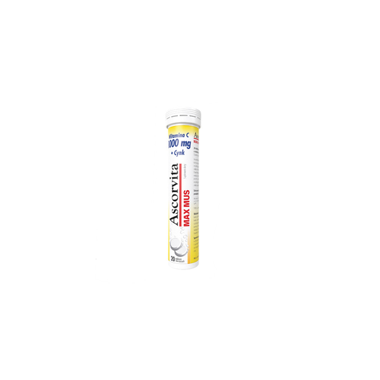 Ascorvita Max Mus, witamina C, cynk, 20 tabletek musujących