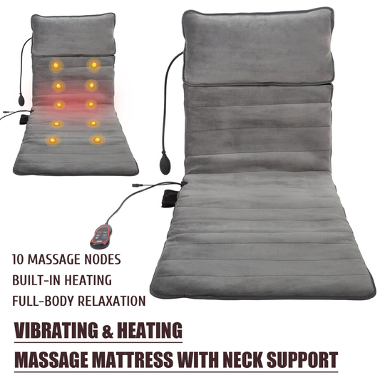 Electric 10 Vibration Full Body Foldable Portable Massage Mattress Mat
