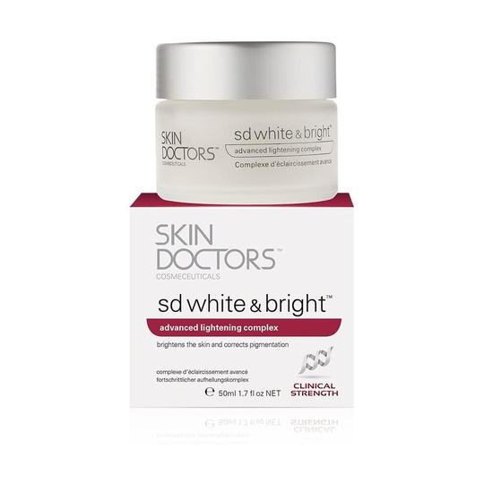 Skin Doctors SD White & Bright, Even Skin Tone, Brighter Looking Skin, Visible reduction in Pigmentation, Freckles, Age Spots & Surface Blemishes.
