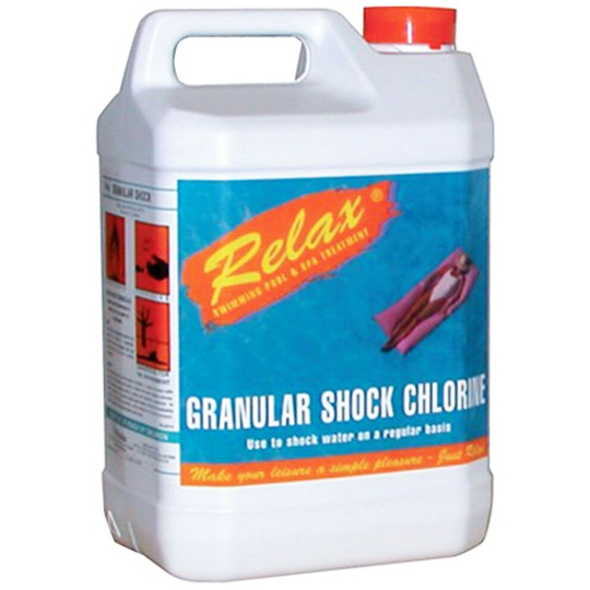 RELAX 5kg Chlorine Granular Shock Hot Tub Spa Swimming Pool Chlorine Oxidiser