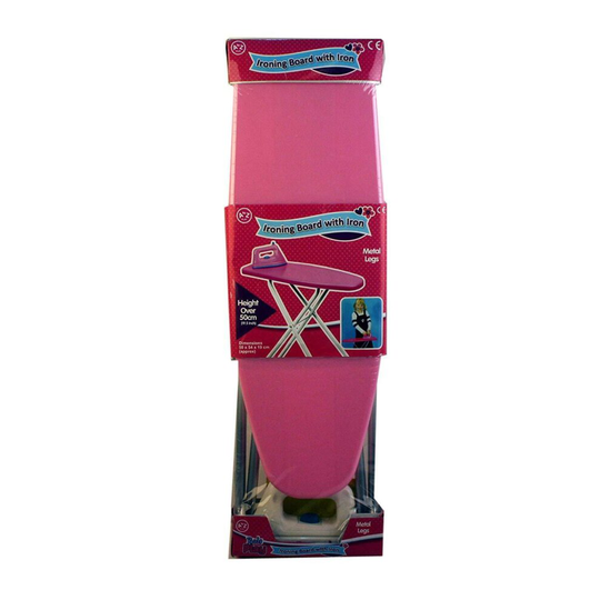 Kids Pink Toy Ironing Board with Iron Childrens Girls