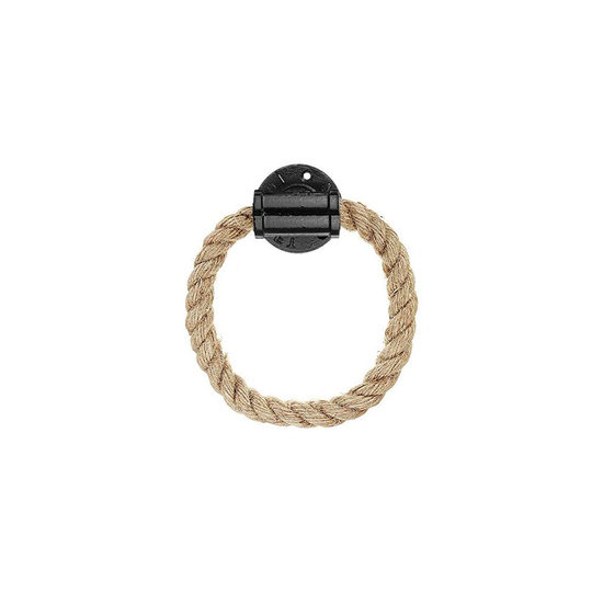 Alicer wall towel ring, vintage hand towel ring, cast iron wall towel holder with hemp cord, industrial style, bathroom toilet rope rack