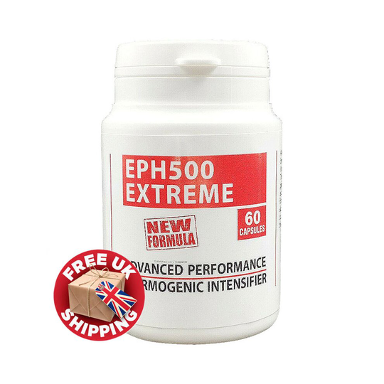 EPH500 Extreme (60 Capsules) Fat Burner - Fitness, Weight Loss, FREE UK Delivery