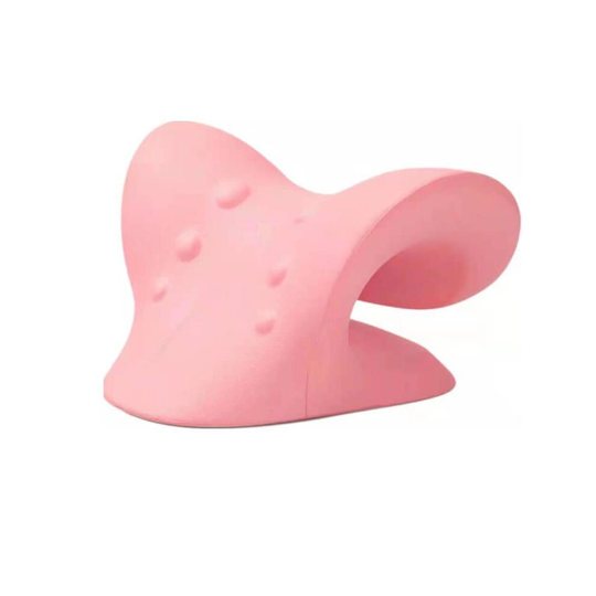 (Pink) Neck Stretcher Relaxer Cervical Chiropractic Traction Device Pillow for Pain Relief