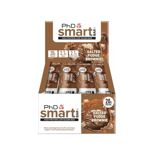 PhD Smart Bar, Salted Fudge Brownie, 12 bars