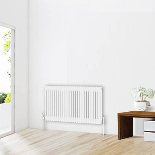 (600 x 1190mm-2 Column) NRG Traditional White Bathroom Cast Iron Radiator