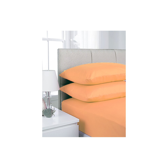 (King, Peach ) Extra Deep Non-Iron Percale Pollycotton Fitted Sheets
