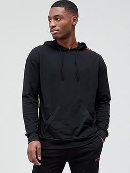 HUGO Bodywear Labelled Lounge Hoodie - Black , Black, Size L, Men