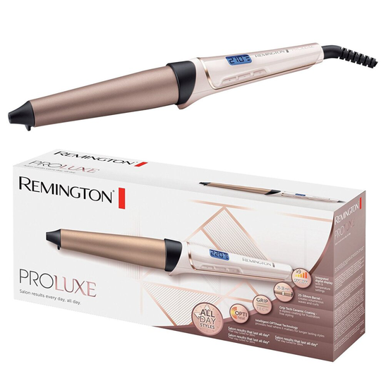 Remington ProLuxe Women's Hair Curling Wand Tong 210°C 25-38mm, Ci91X1 Rose Gold