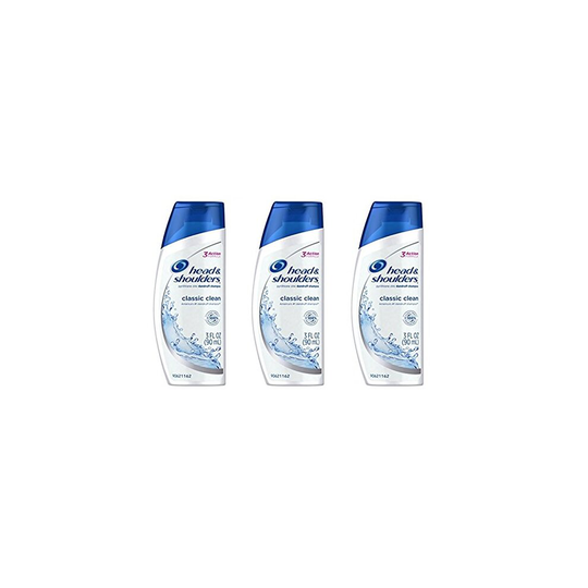 Head and Shoulders Classic Clean Anti-Dandruff Shampoo 3 oz Travel Size (Pack of 3)