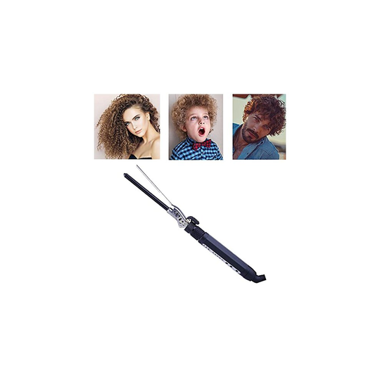 YUNAI Curling Iron Mini Curler for Short Hair Small Curling Wand for Men & Chidren 7mm Curler with Long Clip