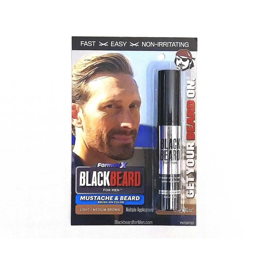 Blackbeard for Men Brush-on Beard & Mustache Color Light/Medium Brown