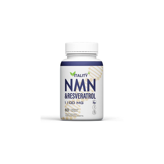 NMN & Resveratrol 60 Capsules, 1100mg Powerful Antioxidant Supplement Supports Production of NAD+, Enhanced with Black Pepper Extract for Maximum