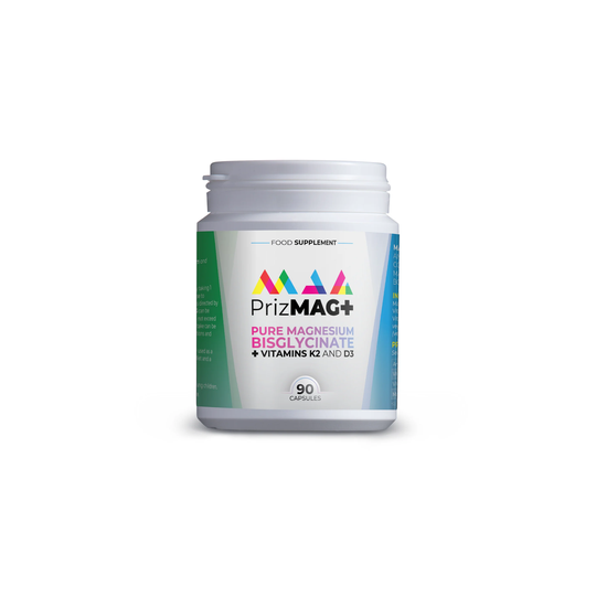 PrizMAG Plus Magnesium Bisglycinate with added D3 & K2, 90 Capsules