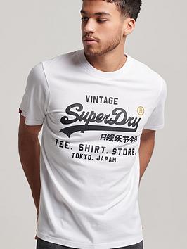 Superdry Vintage Logo Store Classic T-shirt - White, White, Size L, Men