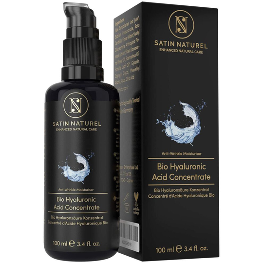 THE WINNER 2020* ORGANIC Hyaluronic Acid Face Serum High-Dosed Concentrate - 100ml Glass Bottle is 3x LARGER than Others
