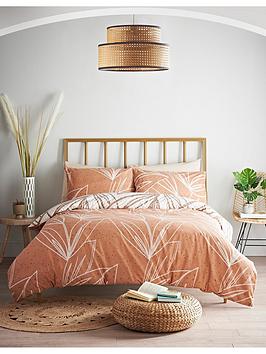 Cosmoliving By Cosmopolitan Cosmo Living Sunset Leaf Duvet Set -Db - Orange