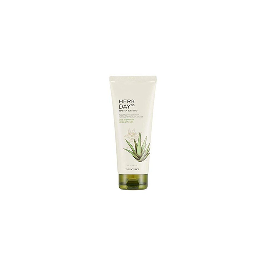The Face Shop Herb Day 365 Master Blending Cleansing Cream Aloe & Green Tea | Formulated with Fresh Aloe & Green Tea Extract for Skin Hydrating & Soot