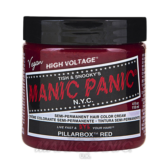 (Pillarbox Red , Single Pack) MANIC PANIC HIGH VOLTAGE CLASSIC CREME SEMI PERMANENT HAIR COLOUR 118M- Shine Bright & Stand Out With Classic Creme Rang