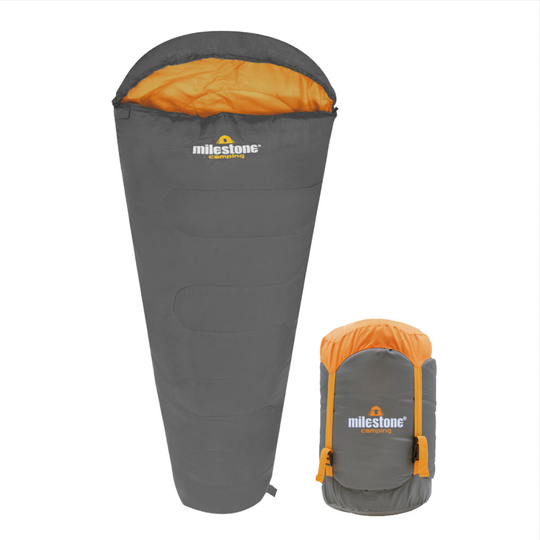 Milestone Camping 26740 Mummy Single Sleeping Bag with Carry Sack / 3 Season