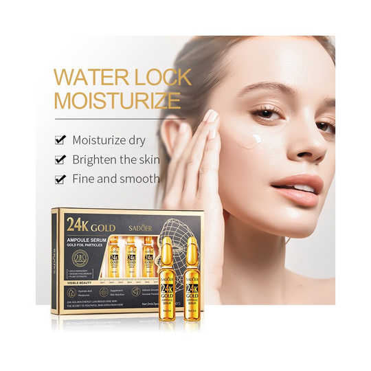 (24K Gold) Ampoule Face Serum Anti Oxidant Anti-Wrinkle Moisturizing Skin Tone Care