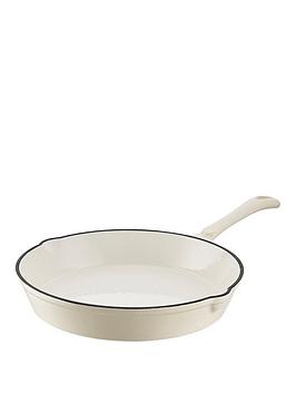 Tower Barbary &Amp; Oak 26 Cm Cast Iron Round Frying Pan In Camembert Cream