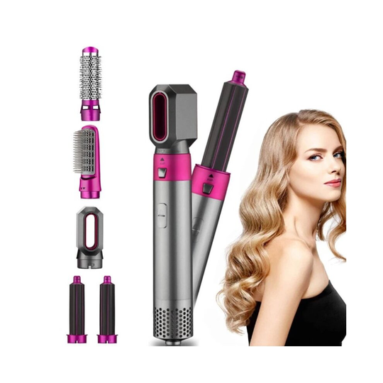 (UK) Hot Air Comb Multifunctional Negative Ion 5 In 1 Automatic Hair Dryer Air Curling Straight Hair Comb【