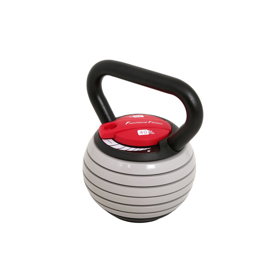 FunctionalFitness Cast Iron Adjustable Kettlebell 18kg | Home Fitness Weight