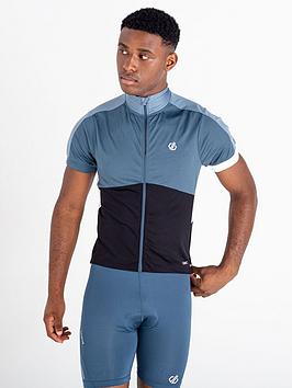 Dare 2B Mens Protraction Ii Short Sleeve Cycling Jersey - Black/Grey