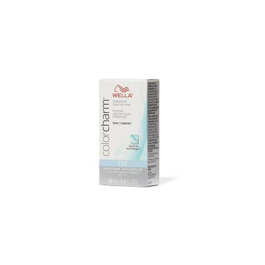 (T14 Pale Ash Blonde) Wella Color Charm Permanent Liquid Hair Toner - Blondes