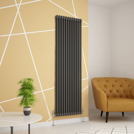 (1800 x 560mm Double, Anthracite) PlumbGalaxy Traditional-Style Cast Iron Radiator