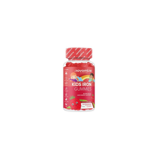 Kids Iron Gummies - Iron Supplement for Kids - Energy & Immune System - Vegan - 1 Month Supply - Kids Vitamins - 30 Chewable Kids Vitamins -